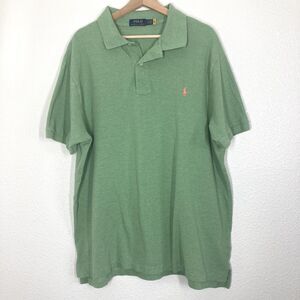 Polo Ralph Lauren Polo Shirt Mens Big 2X Green Cotton Short Sleeve Pony Logo